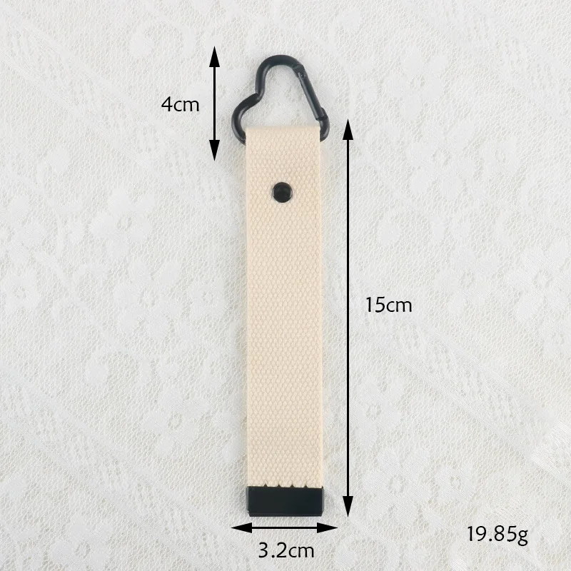 맞춤형 로고 키체인 블랭크 웨빙 러브 체인 개인 맞춤 인쇄 텍스트 키체인 모양 캔버스 면 벨트 키링 도매