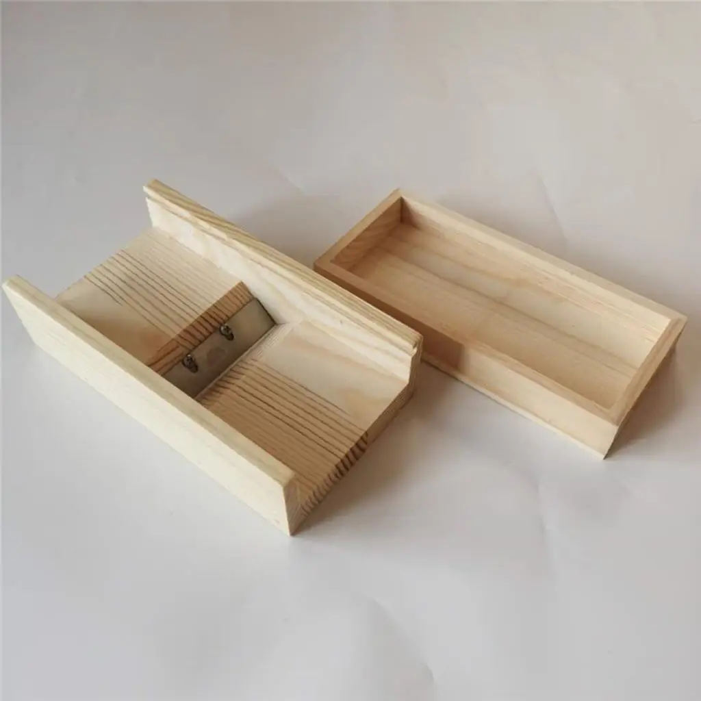 Wooden Soap Beveler Planer Wooden Box Loaf Soap Candle Mold Cutter Craft Tools with Storage Box for Soap Candle Making Tools