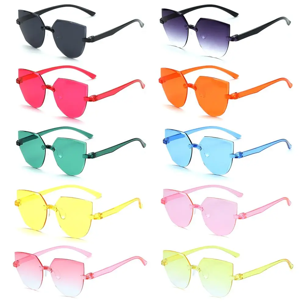 

Accessories Trendy Transparent Candy Color Sunglasses for Women Eyewear Rimless Cat Eye Sunglasses