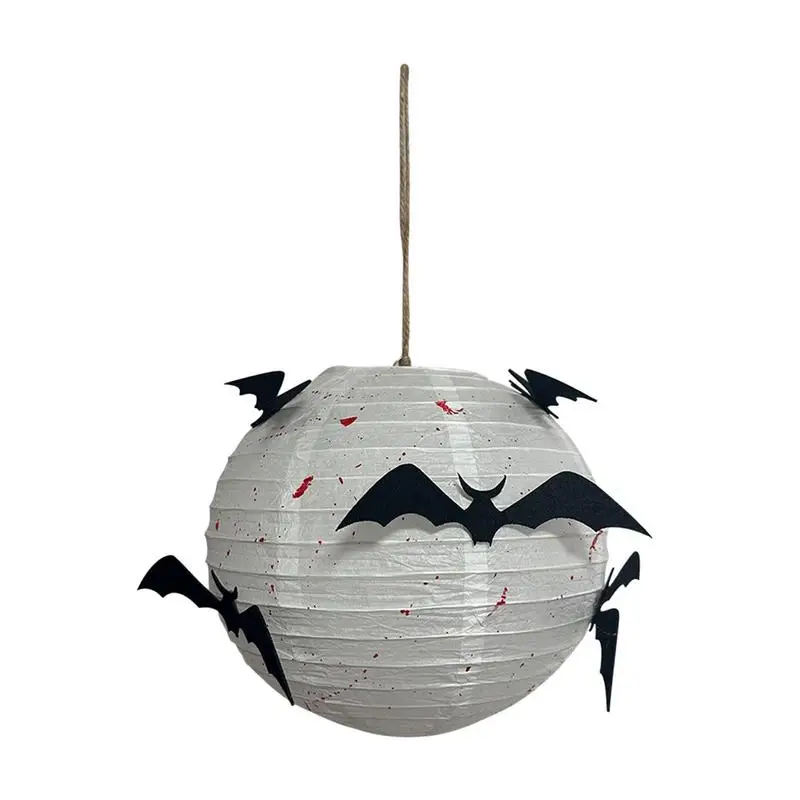 

9.84inch Halloween Paper Lanterns With Bats Horror Props Halloween Party Home Decor Candle Light For Halloween Decoration Patio