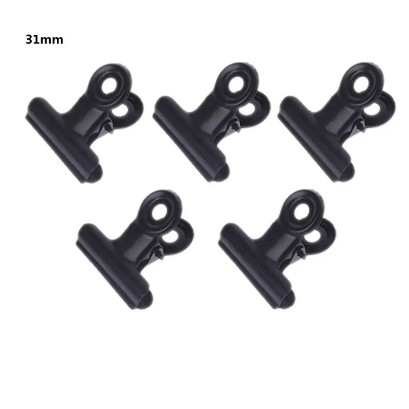 

5Pcs Letter Clips Stainless Steel Black Metal Paper File Binder Clips