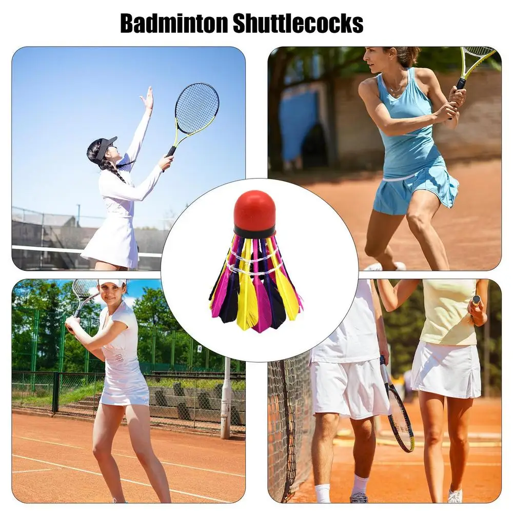 Färgglatt badmintonset för ungdomar 10 stycken med boll_voghion.com