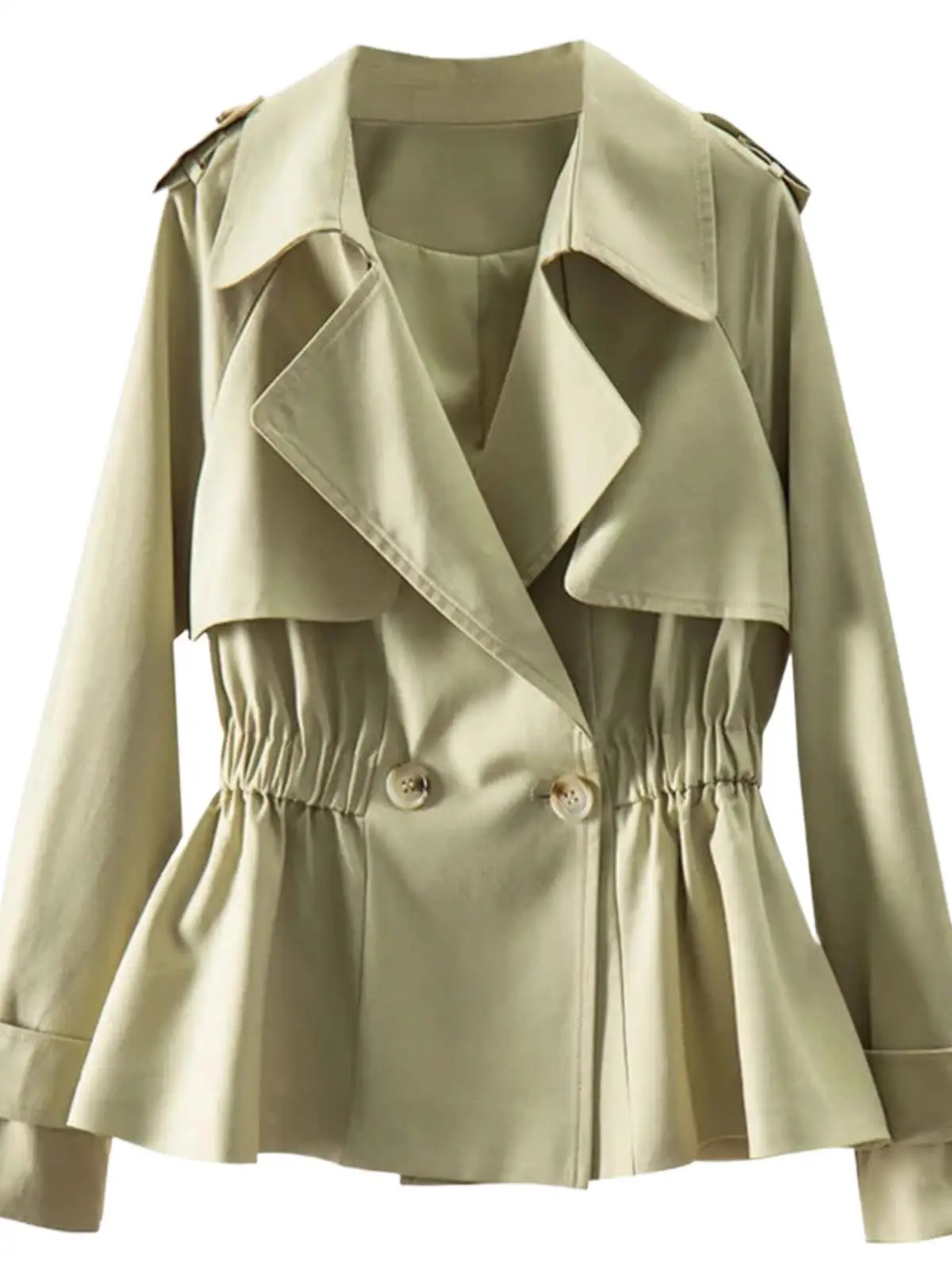 

2023 Fashion Temperament Short Trench Coat Autumn