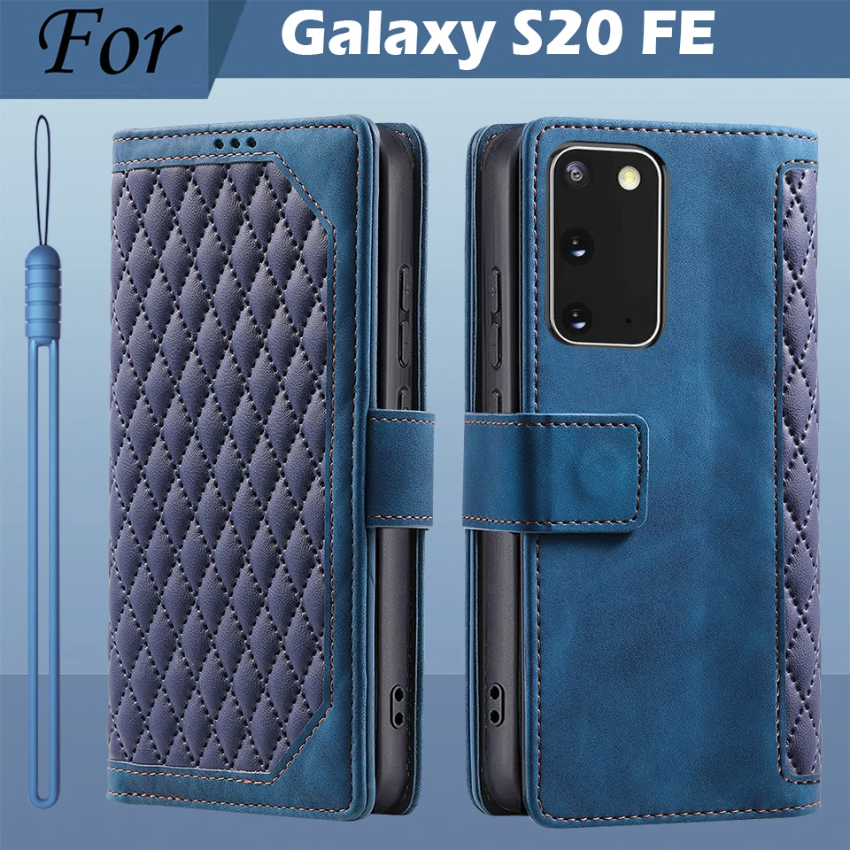 Leather Flip Wallet Phone Case with Card Holder and Magnetic Closure for Samsung Galaxy S20 FE 5G
