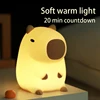 Cute Silicone Capybara Night Light Children's Nightlight Gift USB Rechargeable Animal Touch Bedside Slepp Lamp Timing Function 4