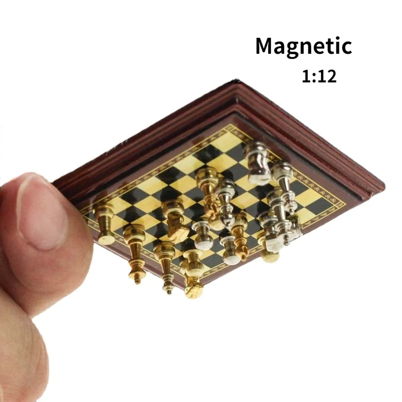 

2023 New Product Mini Chess with Magnetic Miniature Food Play Scene Model 1:12