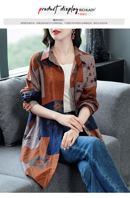 Blusa Lino Mujer Blusa De Algodón Y Lino Para Mujer Estilo