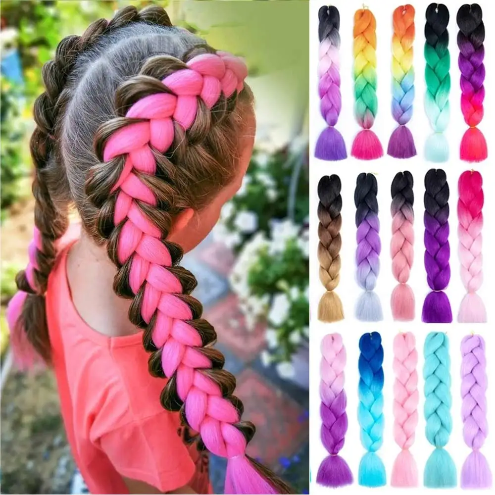 Lihui Synthetic Braiding Hair Extensions Packs Ombre Braiding Hair For Women Wholesale 24
