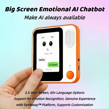 Robot AI con Controllo Vocale, Chatbot GPT Multilingue, Riconoscimento Emotivo, Protezione della Privacy, Schermo HD, Agente AI Personalizzabile, Regali