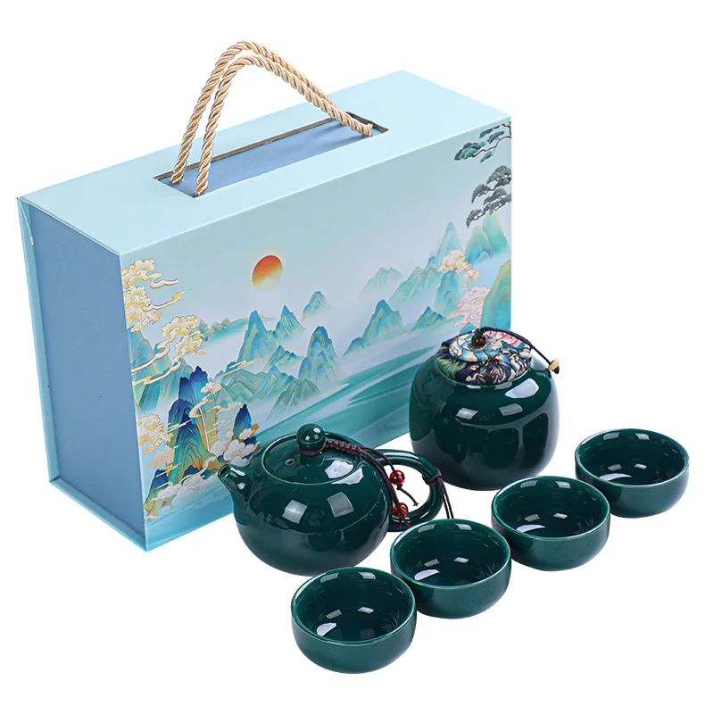 Ceramic Kung Fu Tea Set Gift Box Packaging