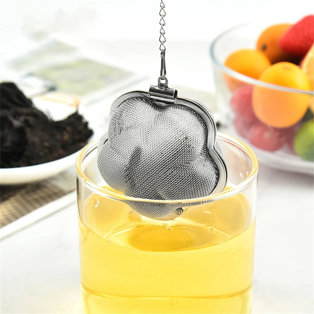 10pcs Flower Shape Reusable Stainless Steel Fine Mesh Tea Infuser Ball for Loose Leaf Tea Straine