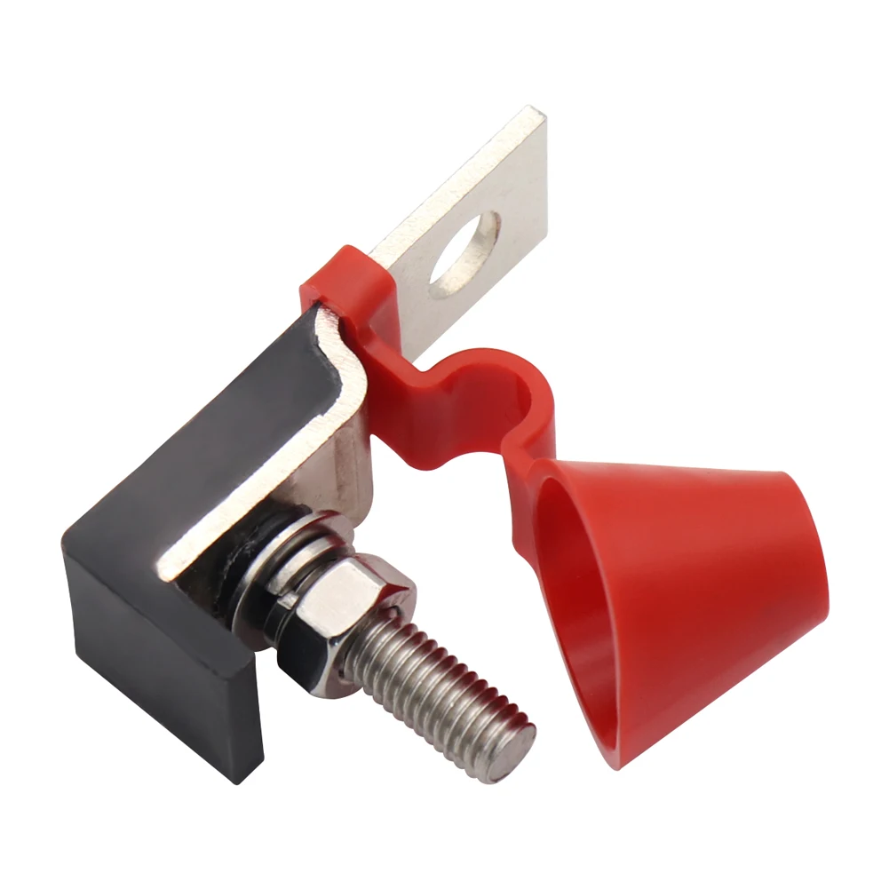 60A 100A 150A 200A 250A 300A Battery Terminal Mount Fuse Block Kit with 58V Ring Fuse M8 Marine Battery Terminal Holder For Boat