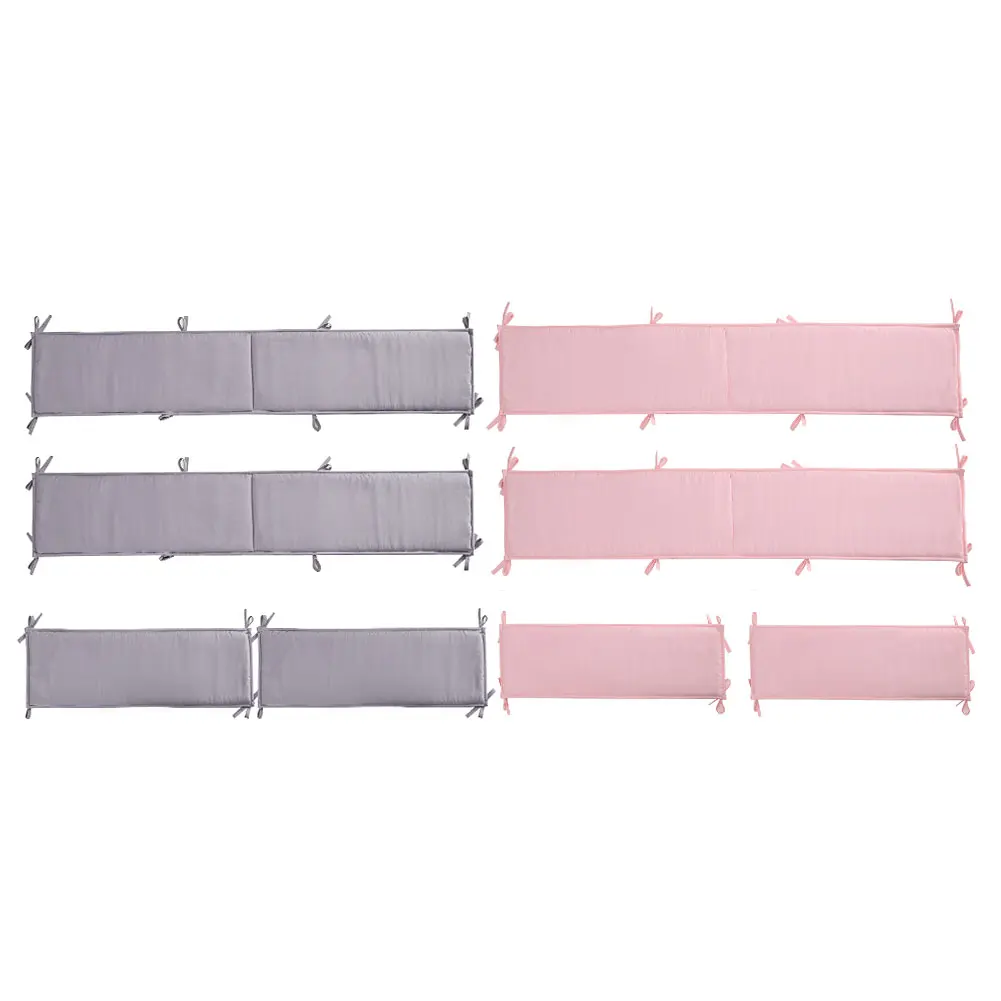 4Pcs Breathable Mesh Liner Anti-Collision Breathable Cushioned Pads Baby Bed Bumpers for Sides Padded Covers