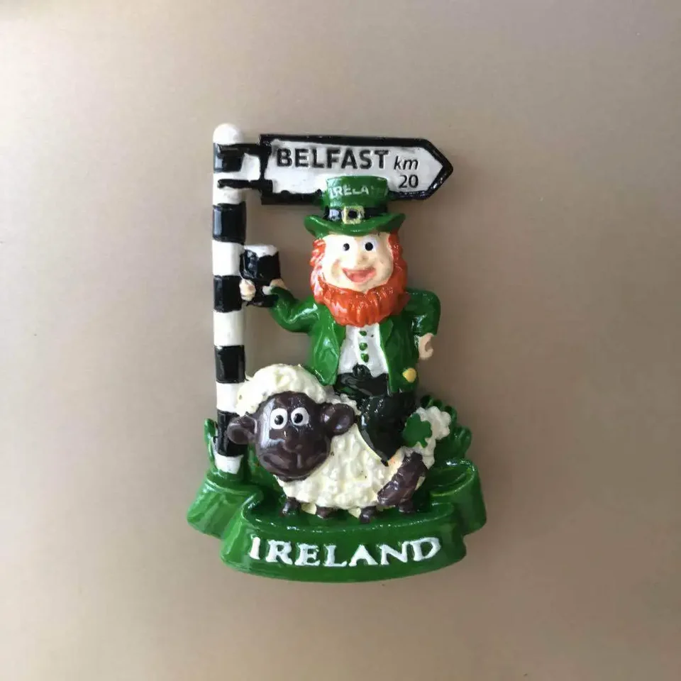 Magnete Frigo Irlanda 3D In Resina - Souvenir Da Viaggio 8x5 Cm Fatto A Mano