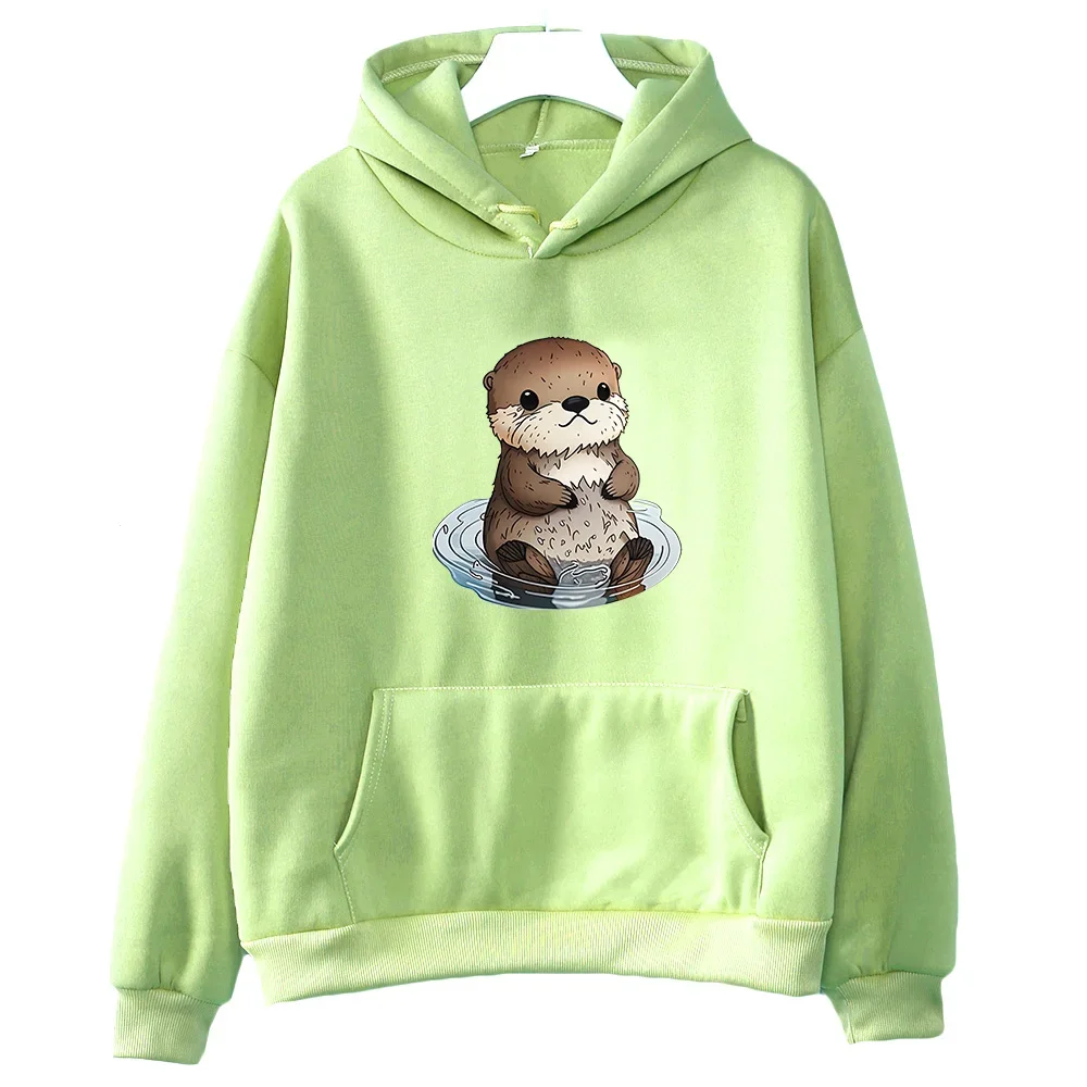 Otters Hoodie Kawaii Animal Sweatshirts Women/men Cartoon Graphic Hoodie Autumn Fashion Clothes Loose Fleece Sweatwear Regular