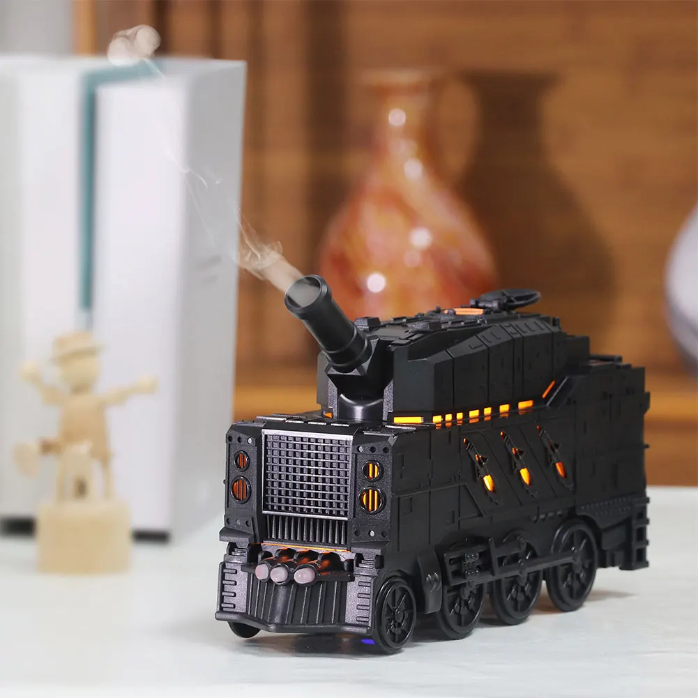 Mini Tank Shape Essential Oil Diffuser with Lights Aromatherapy Diffuser Air Diffuser Humidifier for Bedroom Home Office 4
