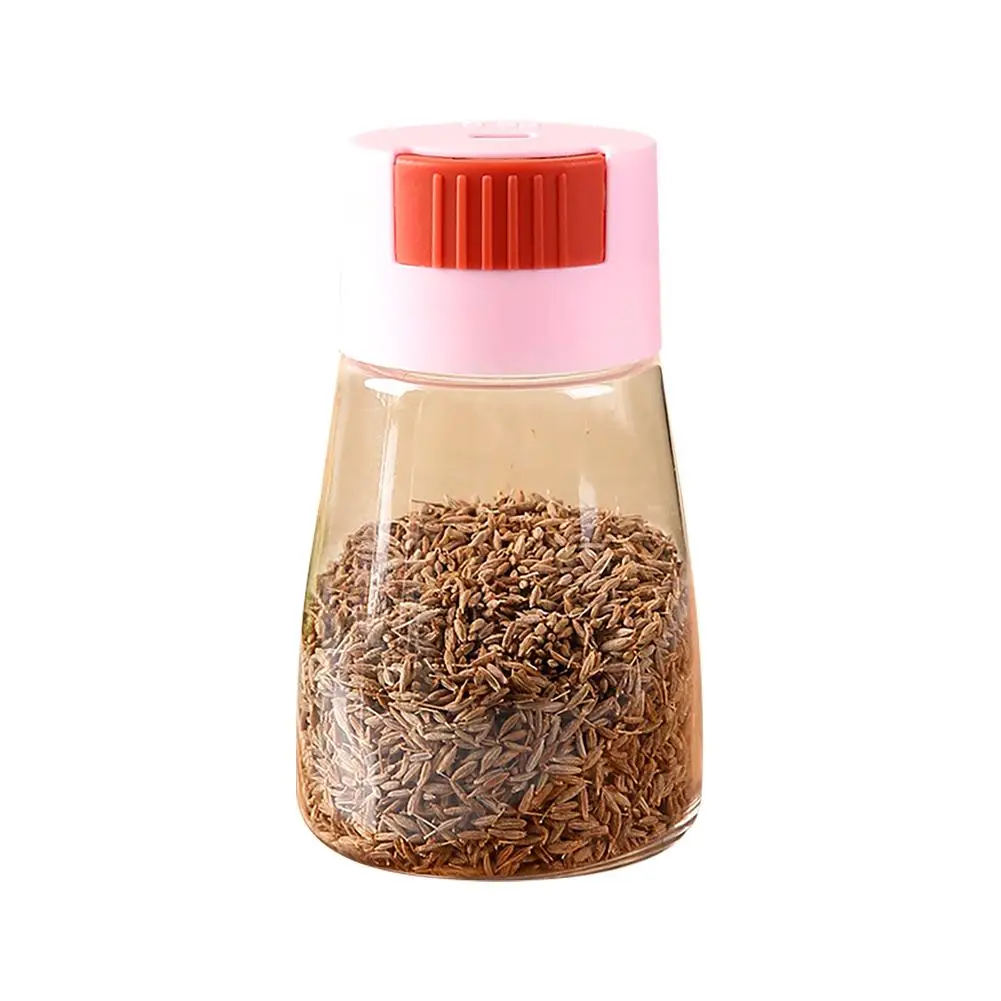 Measureable Salt Control Salt Shaker Kitchen Sealed Cumin Quantitative Box Press Seasoning Seasoning Jars Bottle Q1V2