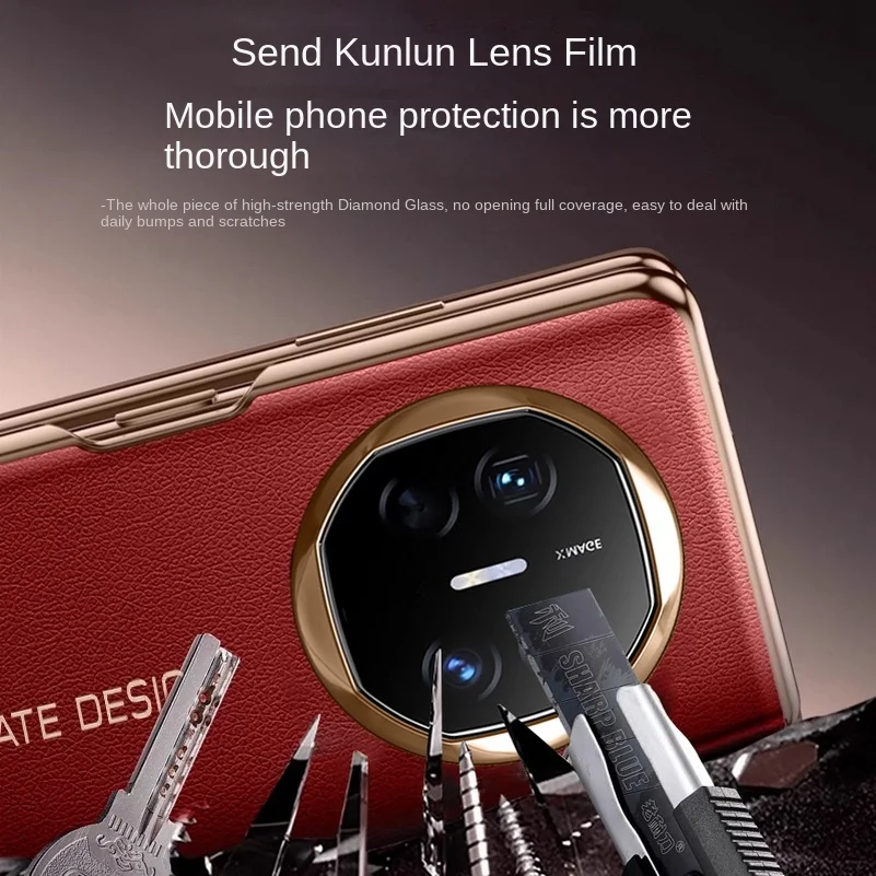 Premium Genuine Leather Smart Wake & Sleep Phone Case with Lychee Texture and Camera Protection