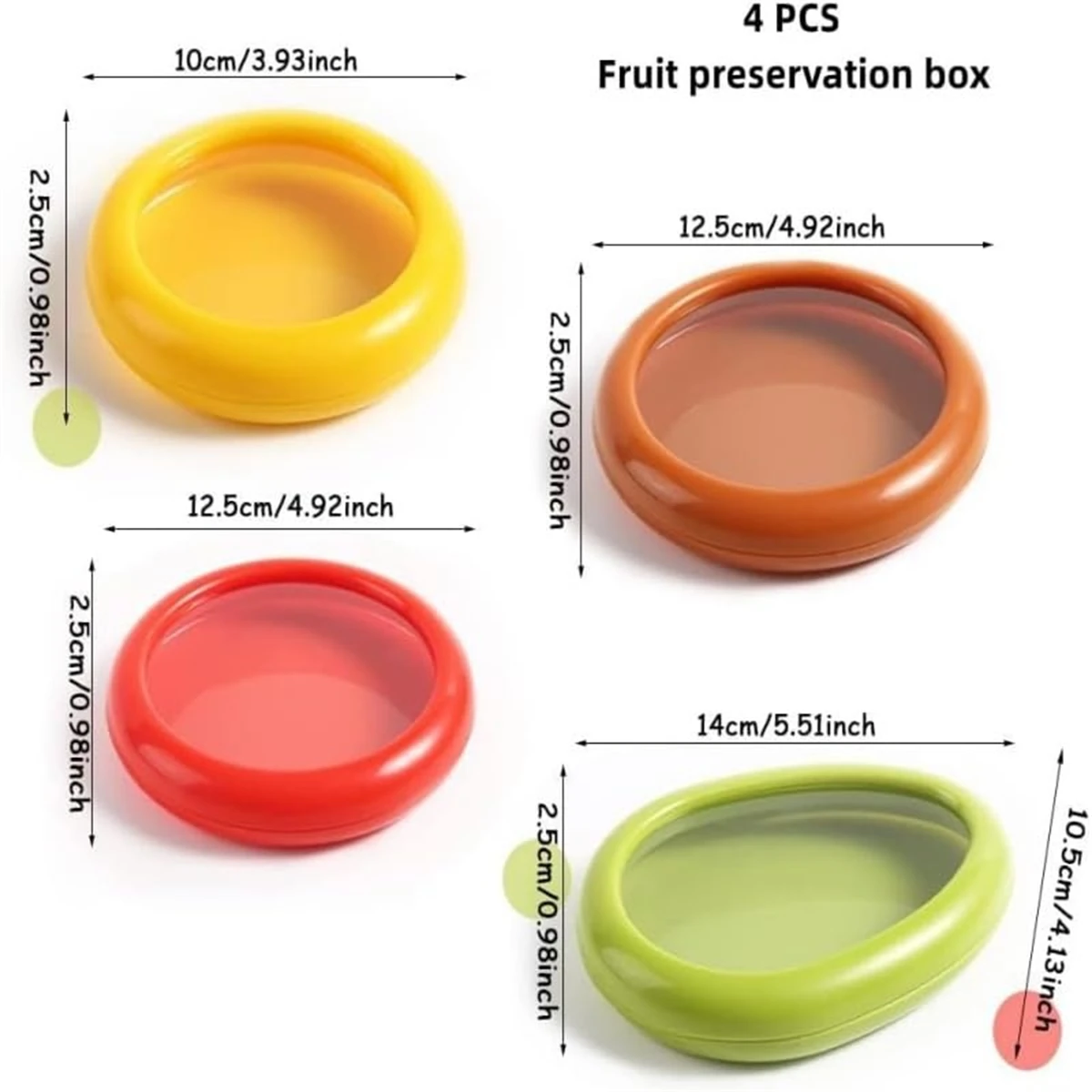 Fruit Preservation Storage Box Silicone Film Food Box Sealed Mini Refrigerator Storage Vegetable Lemon Fresh 1PC/4Pcs Set