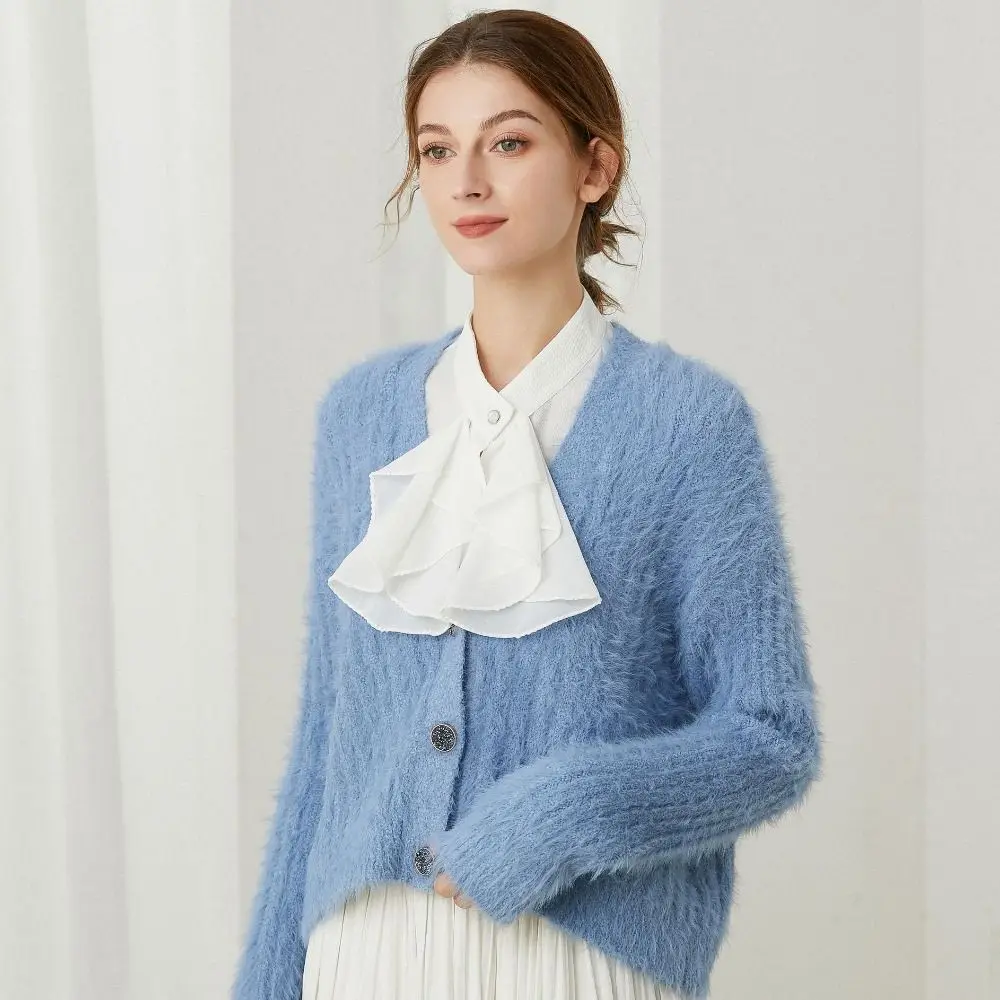 

Korean Fake Collar Blouse New Bowknot Cotton Shirt Collar False Vintage Solid Detachable Lapel Blouse Top