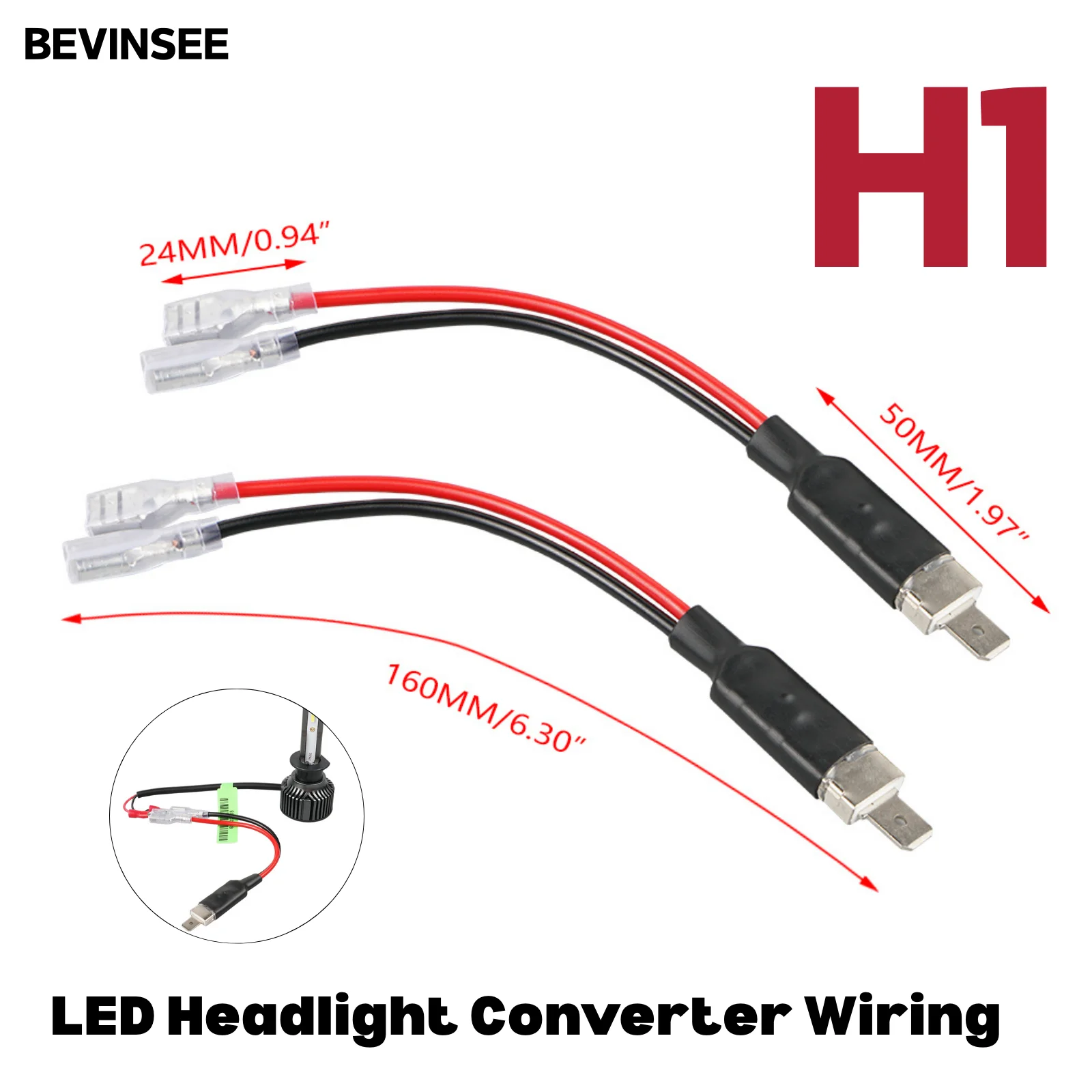 4 Prises Câblage H1 Mâle ABSOPRO – Adaptateur Universel Pour Phares Voiture | Remplacement Ampoules Halogènes/LED