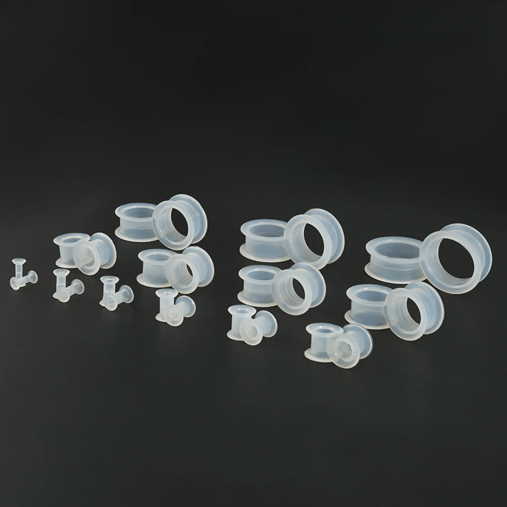 PAIR-Clear Ear Gauges Large Size Silicone Flexible Hollow Ear Plugs Tunnels Expander Stretching 3mm-50mm piercing jewelry body piercing jewelry body jewelry ear piercing jewelry