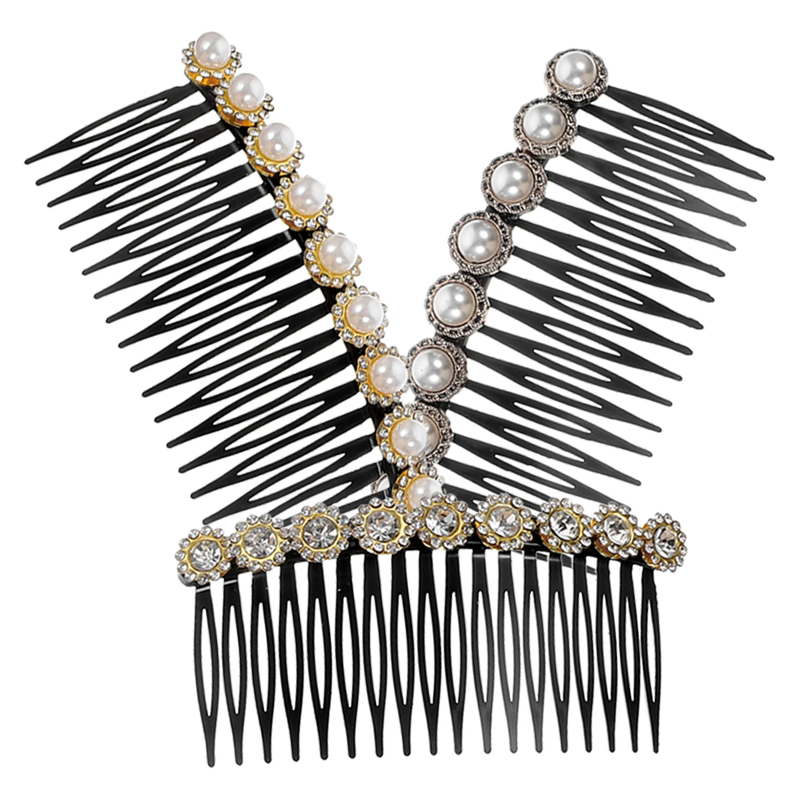 

3 Pcs Broken Hairpin on Female Back of Head Side Comb for Girl Pearl Combs Women Plastic