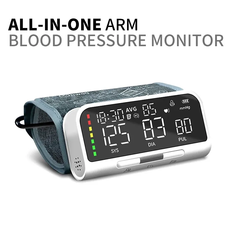 New LED Rechargeable Wrist Blood Pressure Monitor English / Russian /  Portuguese / Spanish Voice Broadcast Tonometer BP Monitor - AliExpress