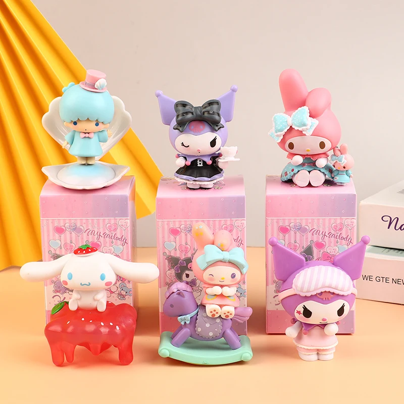 

1 шт. Sanrio Аниме фигурки Kawaii Kuromi Cinnamoroll полакко My Melody маленькие двойные звезды экшн-фигурки модели куклы для подарка