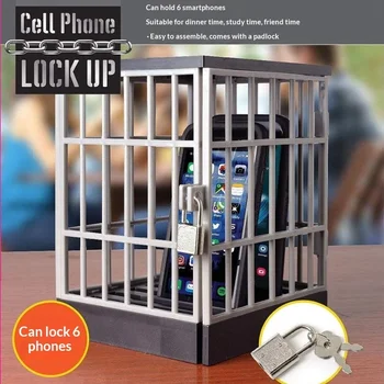 1PC Scatola di sicurezza per cellulari con custodia in plastica per 6 telefoni, ideale per casa, ufficio, aula, regalo divertente