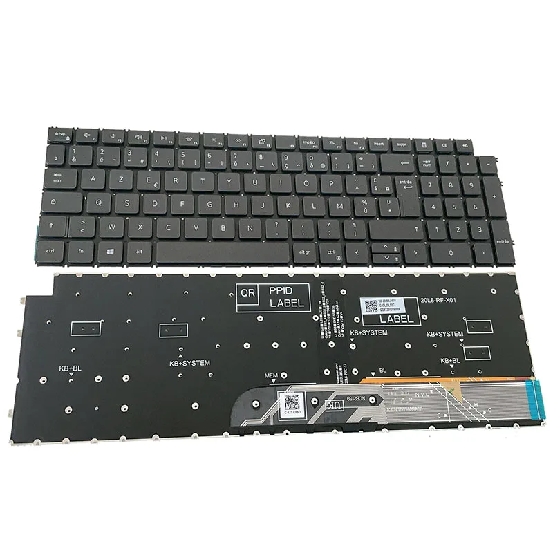 Francês para Dell Vostro 3510 3511 3515 Inspiron15 5515 5510 7510 16 Plus 7610 2023 Ano Teclado do Portátil Preto com Bakclit Novo