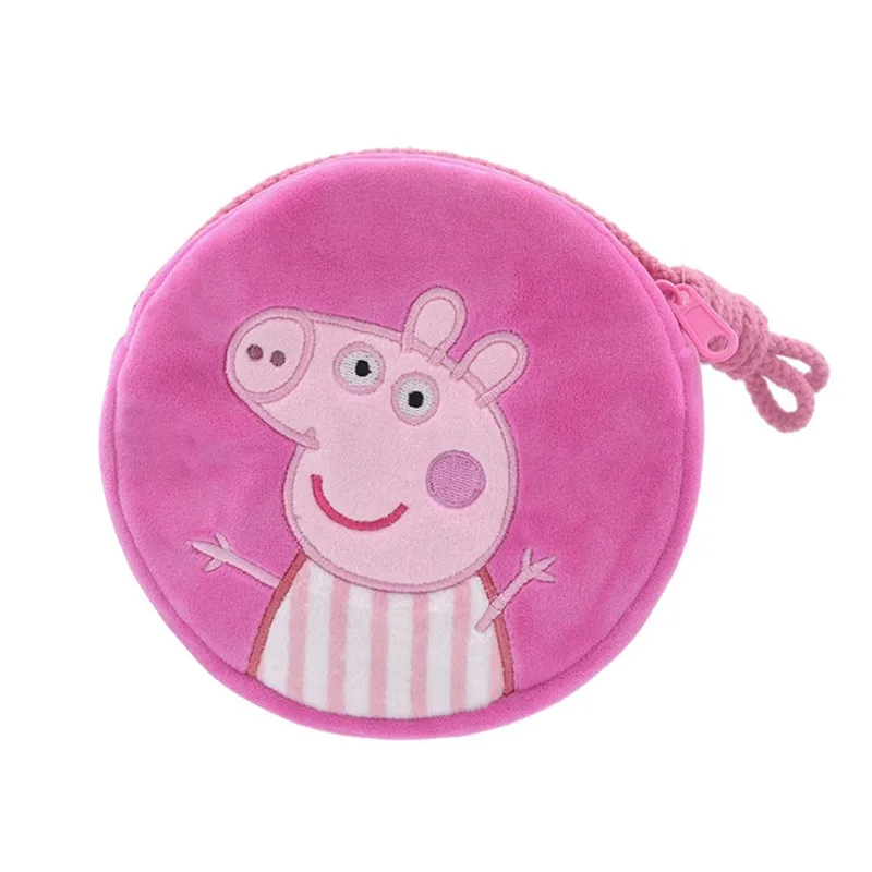 16cm/6.29in Peppa Pig Plush Rounded Backpack Toys George Kindergarten Cartoon Shoulder Bag Coin Purse For Girls Christmas Gift plush backpack toys
