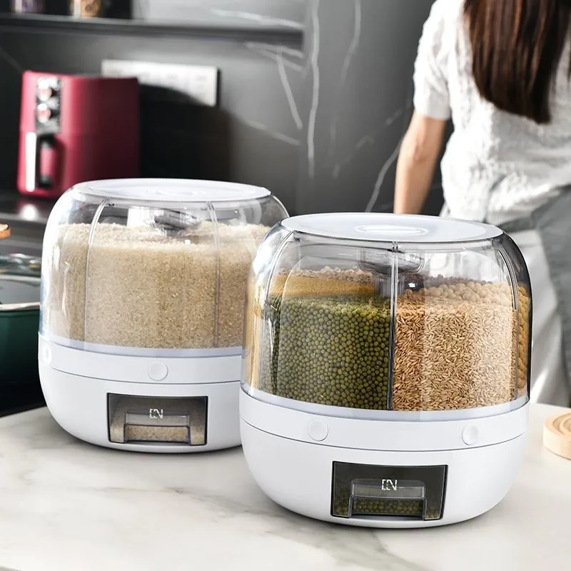 Airtight Rice Dispenser Cover Rice Bucket For Cereal Grain Flour Rice Beans  Pet Food Countertoplarge Rice Storage Container With Lid, Proof Househol