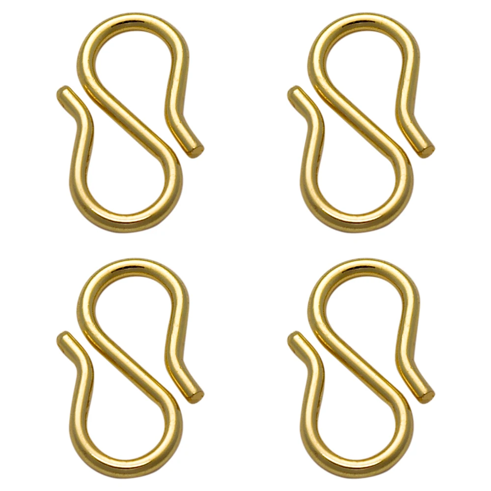 60pcs 2 Colors S-Hook Necklace Clasp 304 Stainless Steel Chain Clasps Metal S Hooks Clasps Connectors S-Shaped Hook for Necklace Bracelet Jewelry