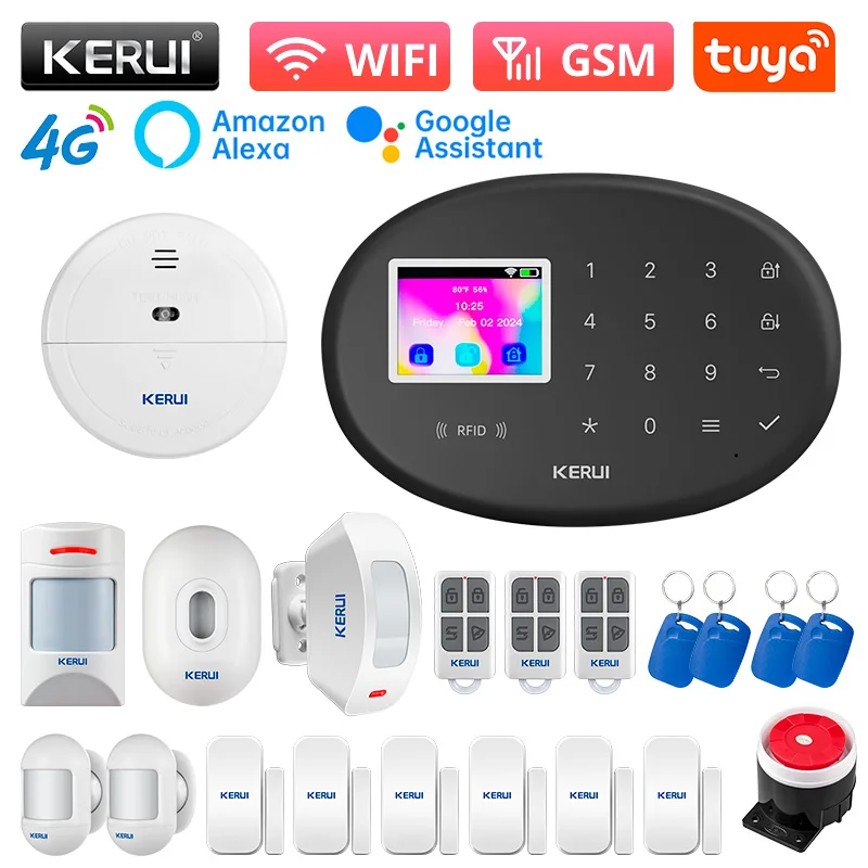 4G Alarm Tuya Smart WIFI Home Alarm Security W204 Wireless Burglar Alarm Alexa S