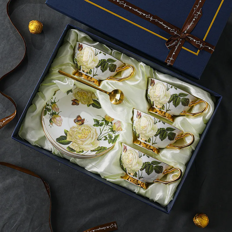 European Scented Tea Cup Set Bone China Simple Ceramic Household English Black Tea Afternoon Tea Set Niche High-end Exquisite