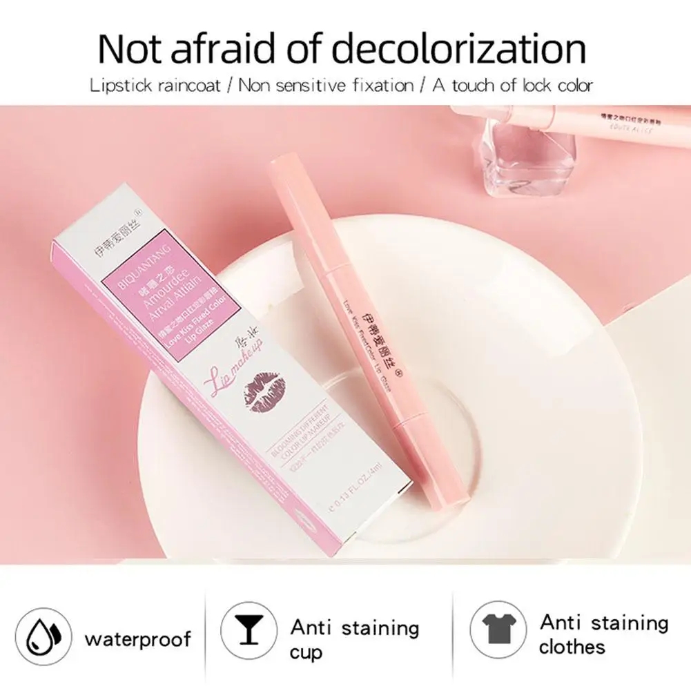 Fixing Lipsticks Non-stick Cup Waterproof Lipstick Cosmetics Lips Moisturizing Non-fading Lip Gloss Raincoat Protection R7E5