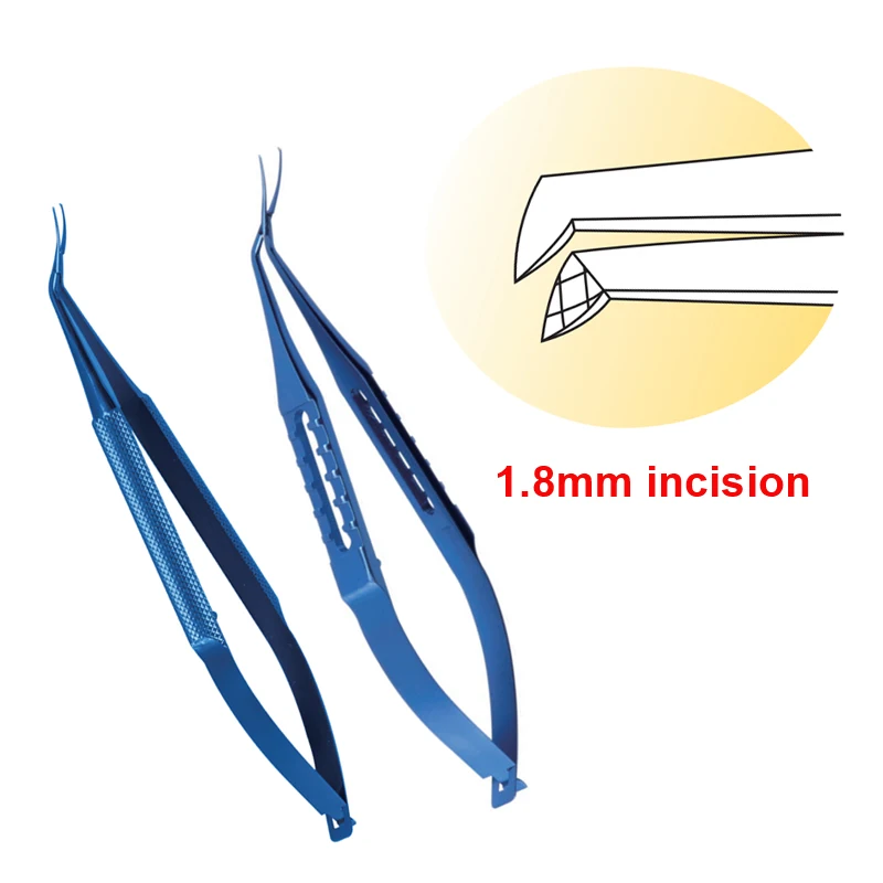 

Two Type Choices Capsulorhexis Forceps 1.8mm Incision Tweezers Titanium Alloy Ophthalmic Surgical Tool