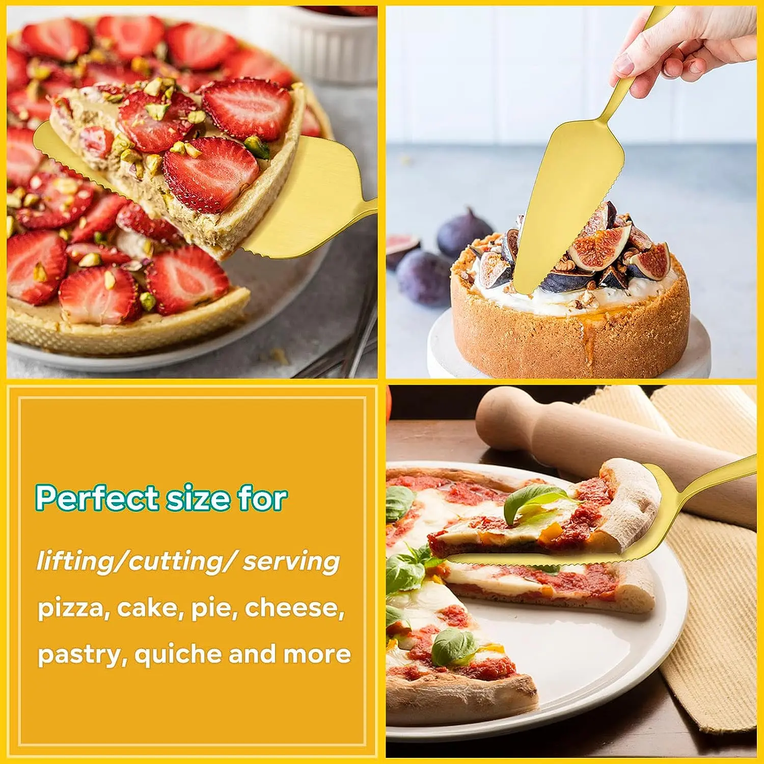 Silverware Set 5 piece Stainless Steel Cake Shovel Knife Dessert Fork Set Pie Pizza Cheese Divider Knives Fruit Two Tooth Fork Baking Tools fruit fork silverware set portable cutlery