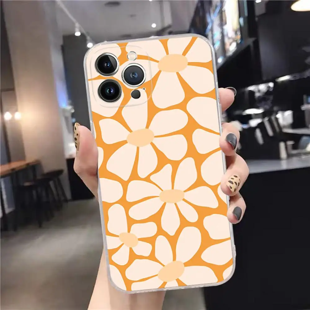 Elegant Abstract Flower Market Clear Phone Case - Soft TPU Cover