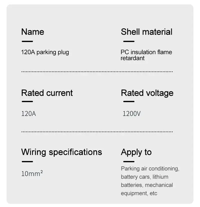 Description Picture 3 of itemWaterproof 120A 1200V Male Female Connector 10mm2 Big Current Parking Air Conditioner Plug Electric Forklift Generator Connector