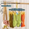 Clips Folding Clothes dryer Hanger Children Adults Clothes Dryer Windproof Socks Underwear Plastic Drying Rack Organizer 6