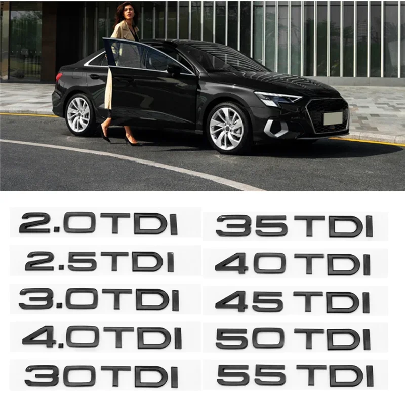 

3D ABS TDI Car Letter sticker Luggage decal displacement identification For Audi A1 A3 A4 A5 A6 A7 A8 Q2 Q3 Q5 Q7 30 40 50 TDI