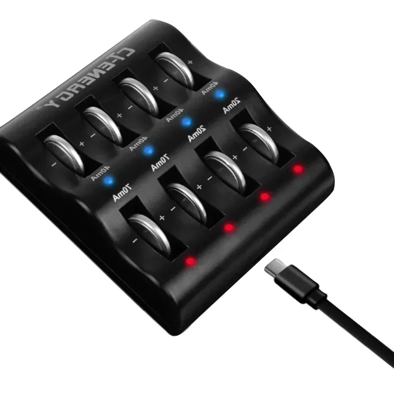 Travel Portable Charger For 1220 1240 1620 1632 2032 2025 2430 2440 2450 2477 Lithium Coin Battery 8 Slot Smart