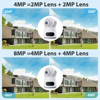 Caméra 4G avec carte Sim 8MP 4K double objectif double écran Audio bidirectionnel moniteur bébé intérieur caméra IP Surveillance CCTV sécurité à domicile 2