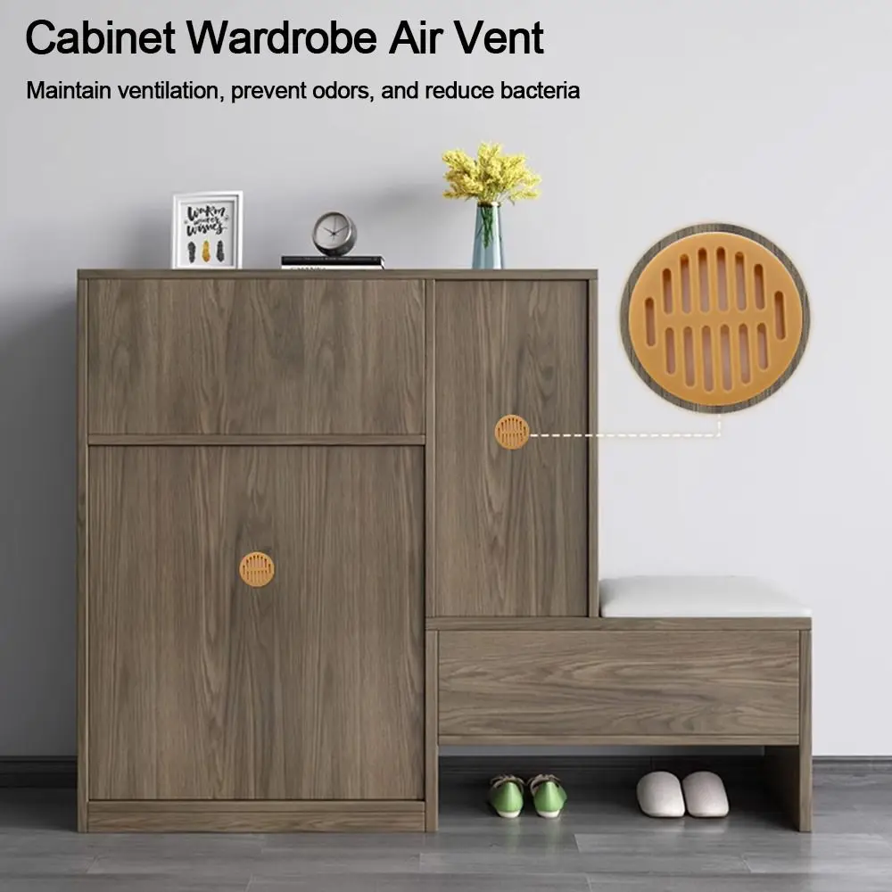 4Pcs Round Cabinet Air Duct Vent Plastic Louver Mesh Hole Plug Decoration Cover Wardrobe Grille Ventilation Systems 35/50mm