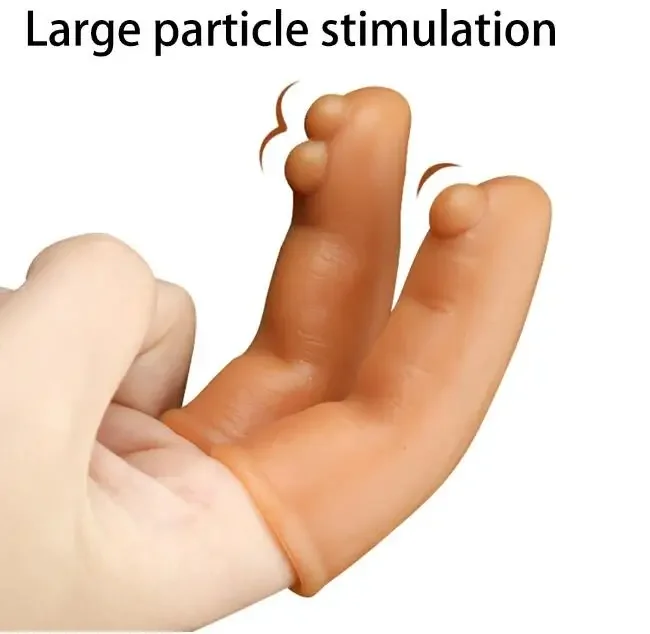 Double Finger Sleeve Reusable Safe Anal Prostata G Spot Massage Liquid Silicone SM Exotic Sex Toys for Couple Adult Masturbation