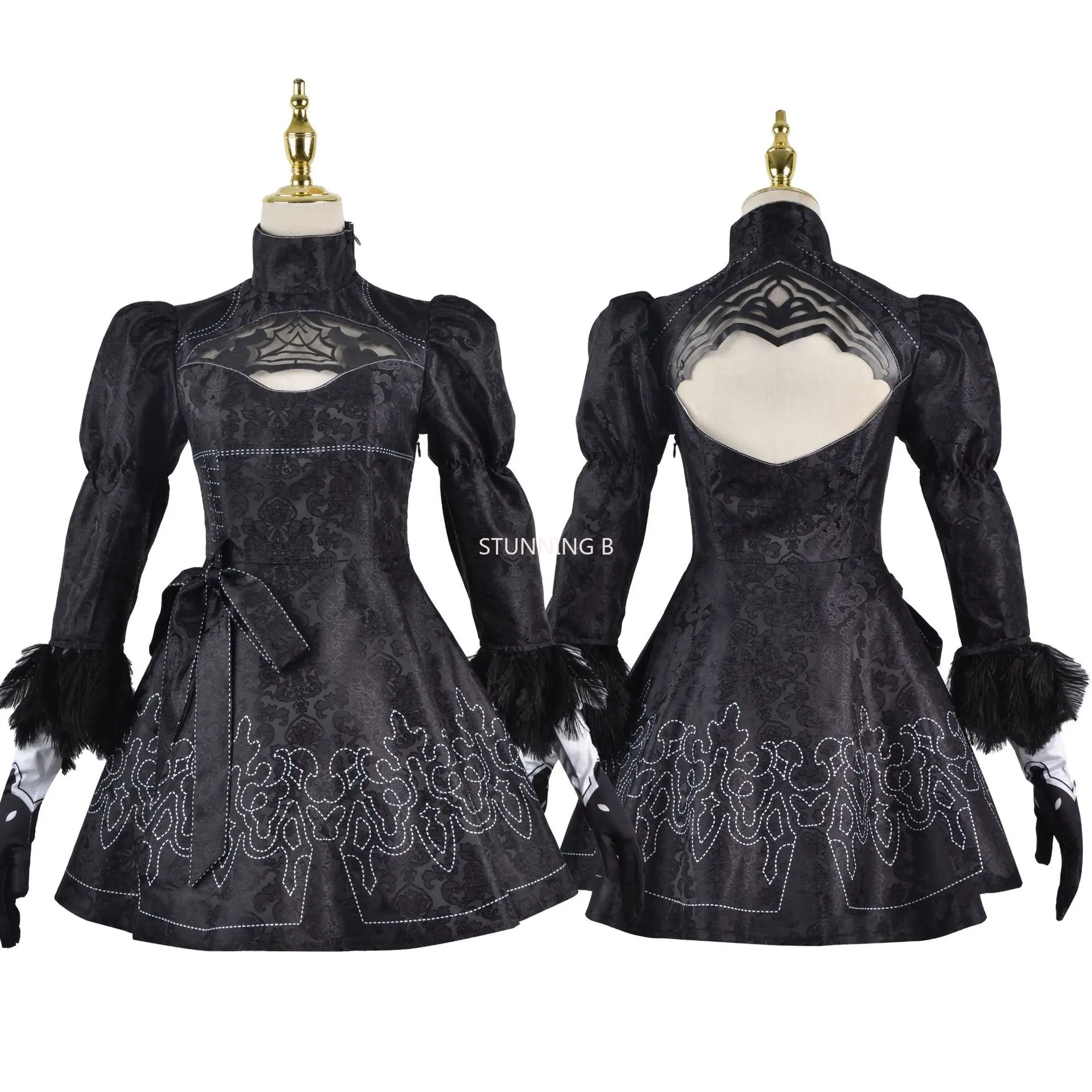 Nier-丶Ÿ 丣 2B ڽ ǻ,   ִϸ̼ ǱԾ ҷ ǻ,  巹, Vestido   Ƿ 