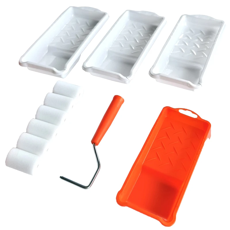 2 Inch Small Paint Roller Kit High-Density Foam Paint Roller Paint Tray Liner For Wall Painting Tools