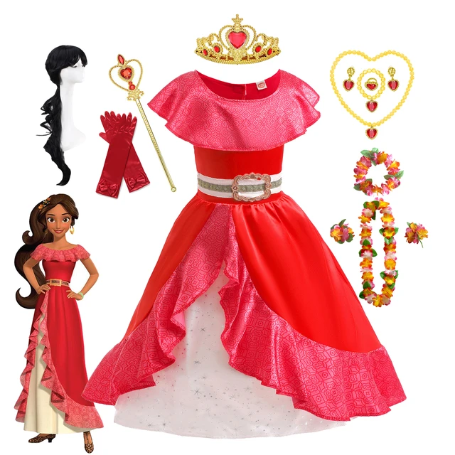 Robe de princesse Disney pour filles, tenue de noël classique rouge pour  enfants, Costume d'halloween, vêtements fantaisie - AliExpress